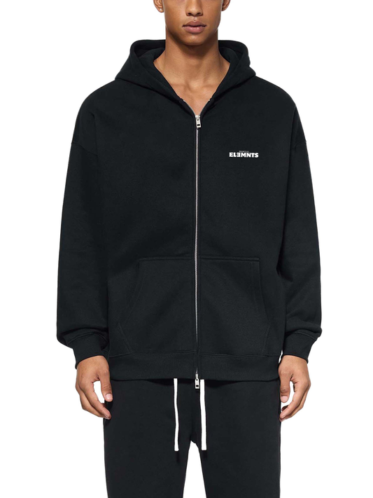 ESSNTIAL ELEMNTS Unisex 345G Solid Color Fleece Zip-Through Hoodie