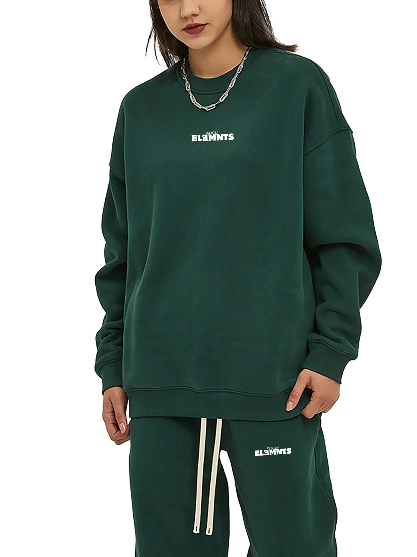 ESSNTIAL ELEMNTS Unisex 350G Solid Color Fleeced Sweatshirt