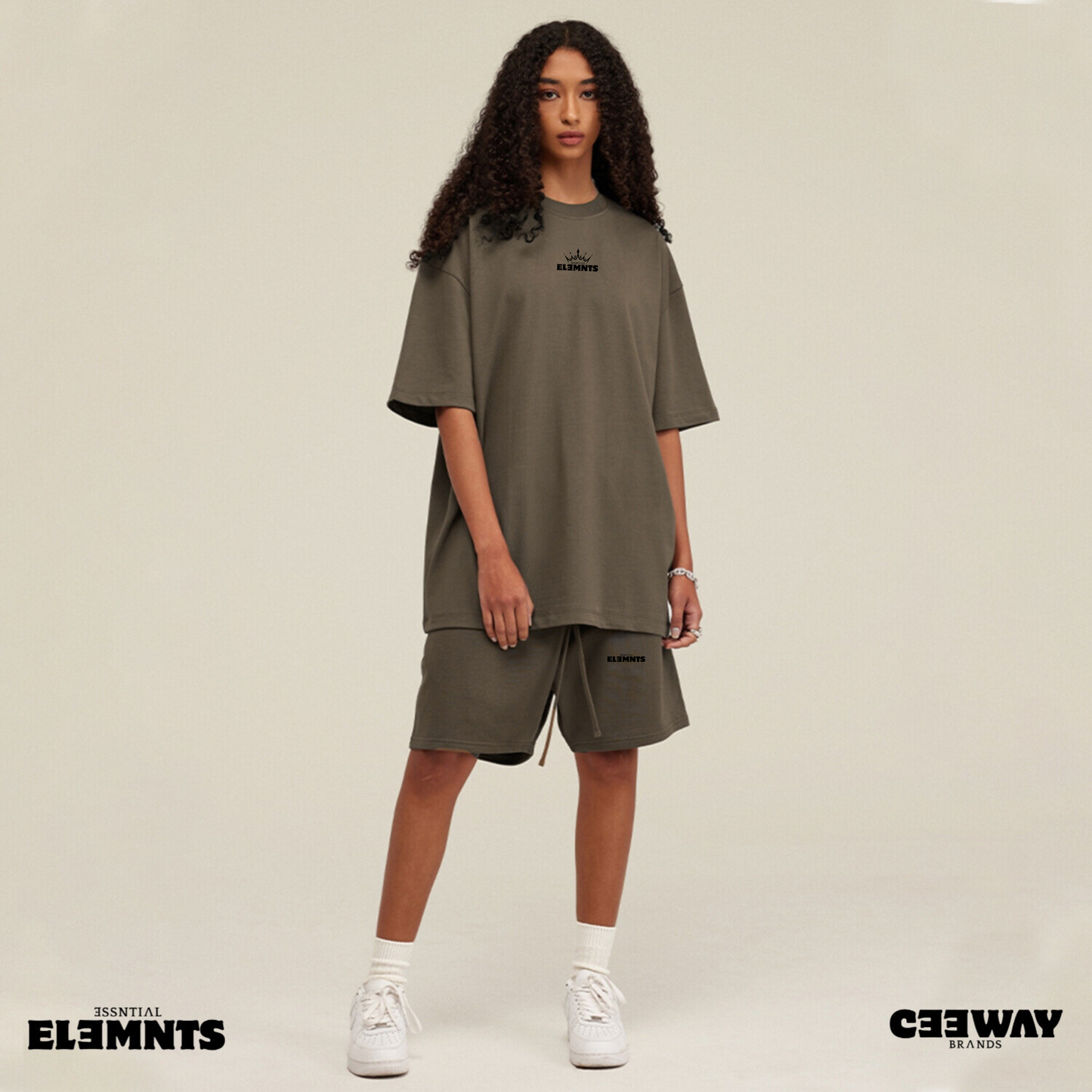 ESSNTIAL ELEMNTS Unisex HW Earth Tone Loose Tee