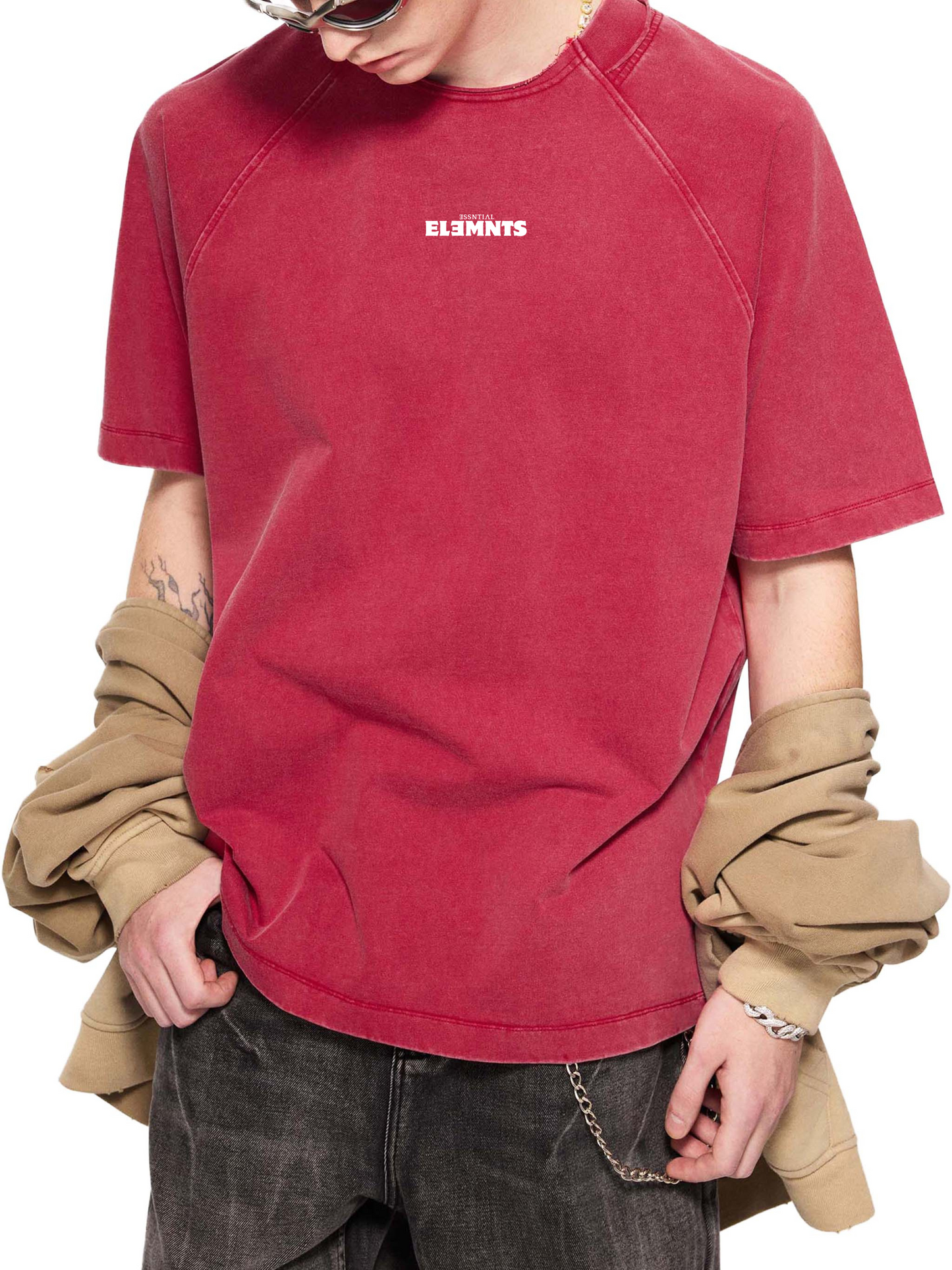 ESSNTIAL ELEMNTS 260G Vintage Washed Raglan Cotton Tee