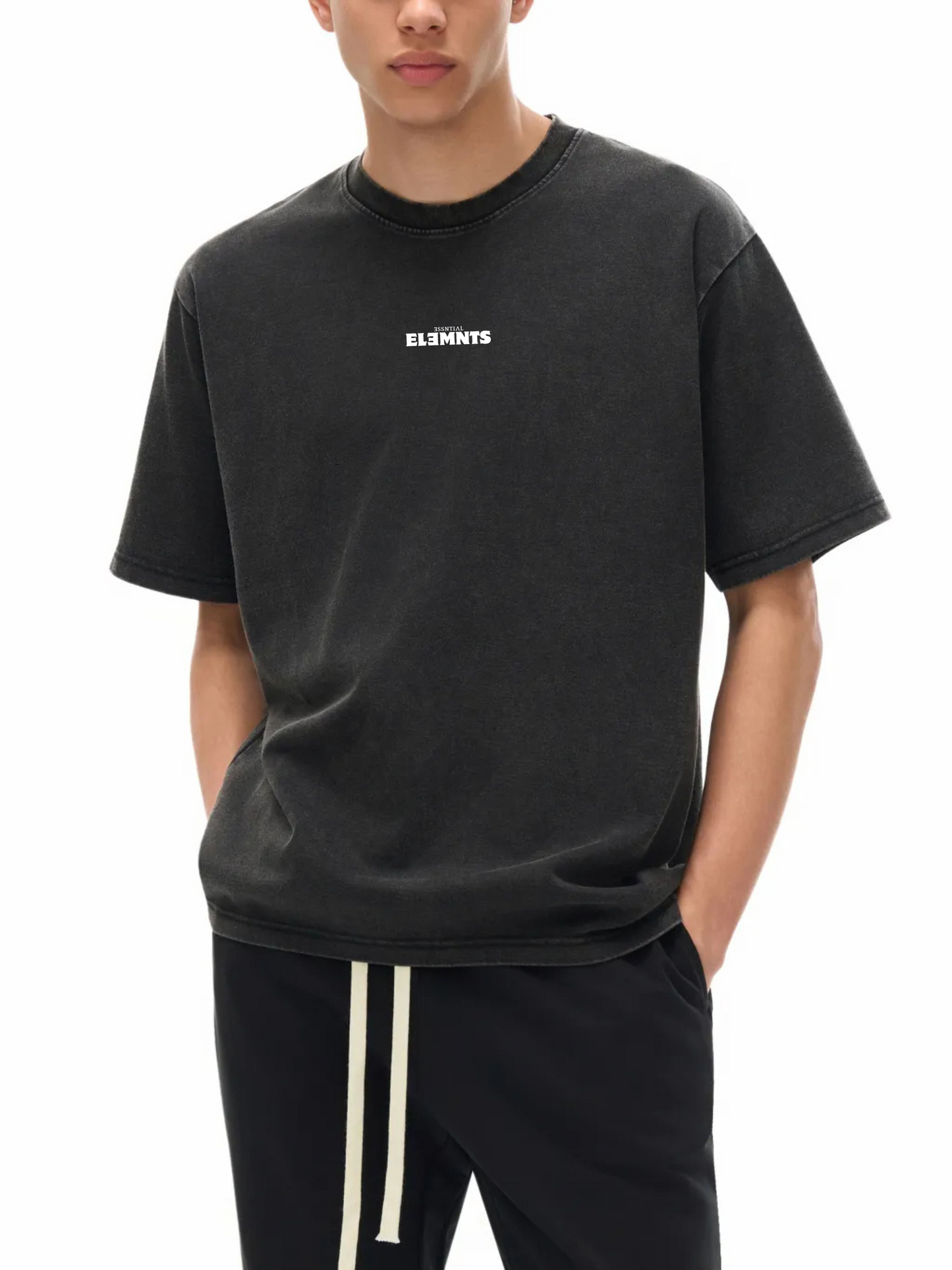 ESSNTIAL ELEMNTS Unisex 245G Bamboo Slub Snow Washed Tee - Essntial Elemnts