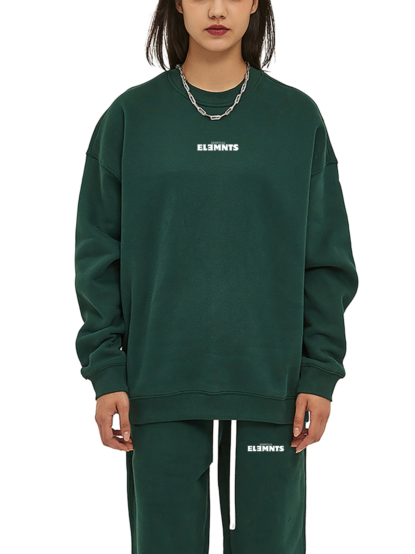 ESSNTIAL ELEMNTS Unisex 350G Solid Color Fleeced Sweatshirt