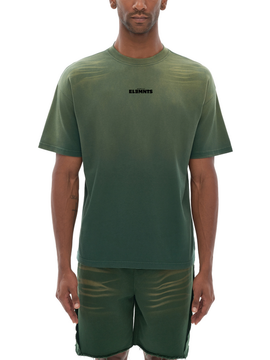 ESSNTIAL ELEMNTS Unisex 250G Vintage Washed Tiger Striped Gradient Tee