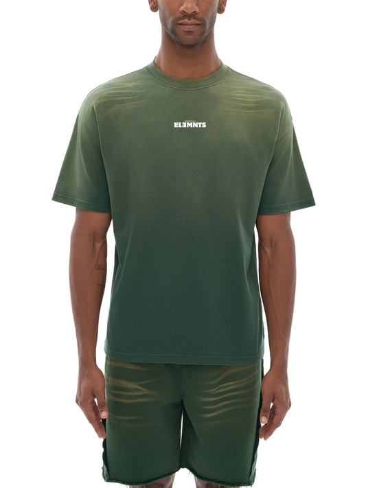 ESSNTIAL ELEMNTS Unisex 250G Vintage Washed Tiger Striped Gradient Tee