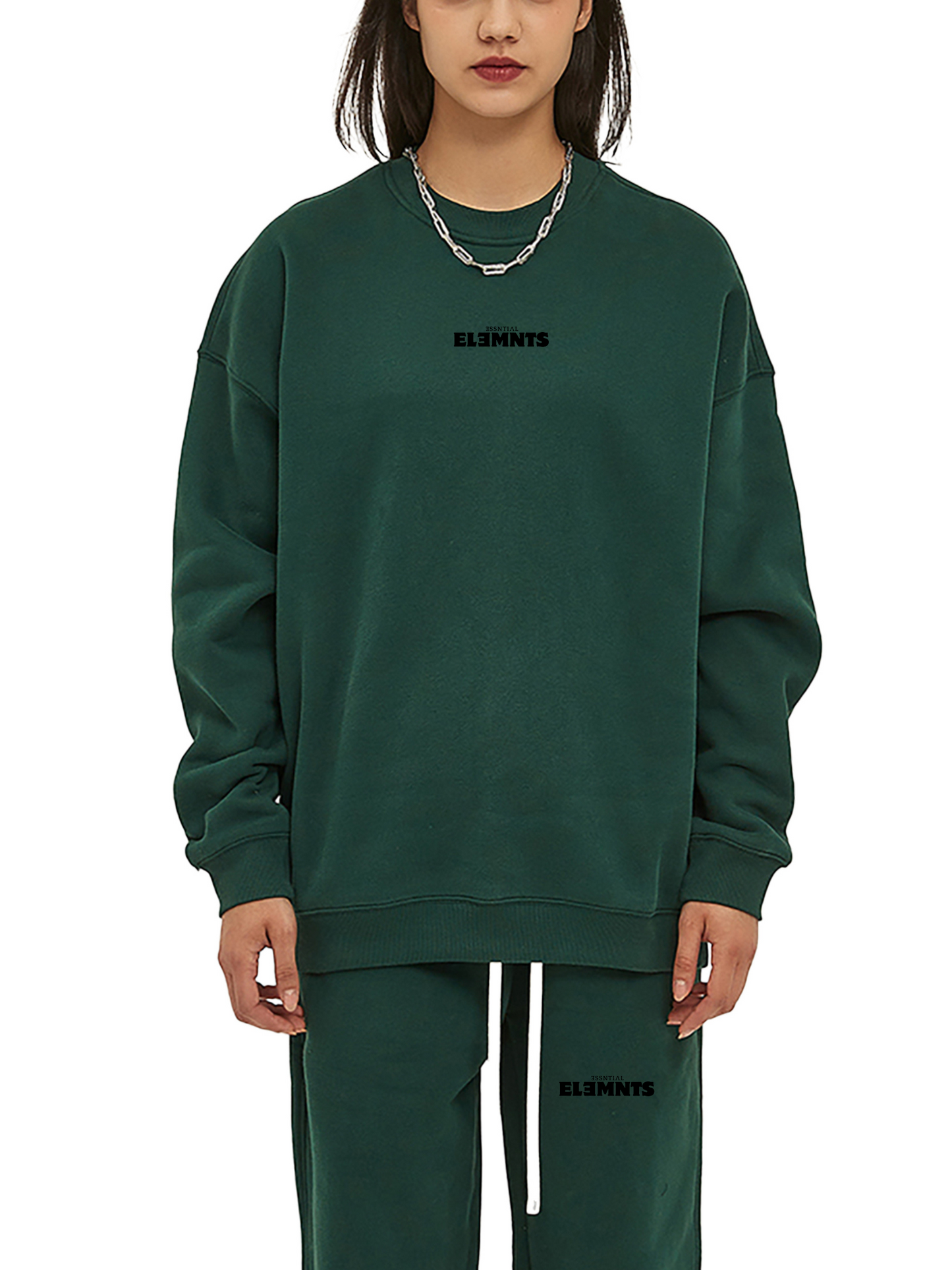 ESSNTIAL ELEMNTS Unisex 350G Solid Color Fleeced Sweatshirt