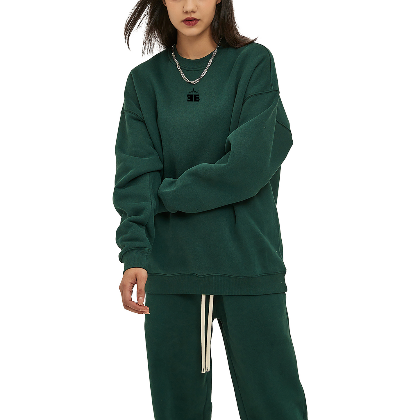 ESSNTIAL ELEMNTS Unisex 350G Solid Color Fleeced Sweatshirt - Essntial Elemnts