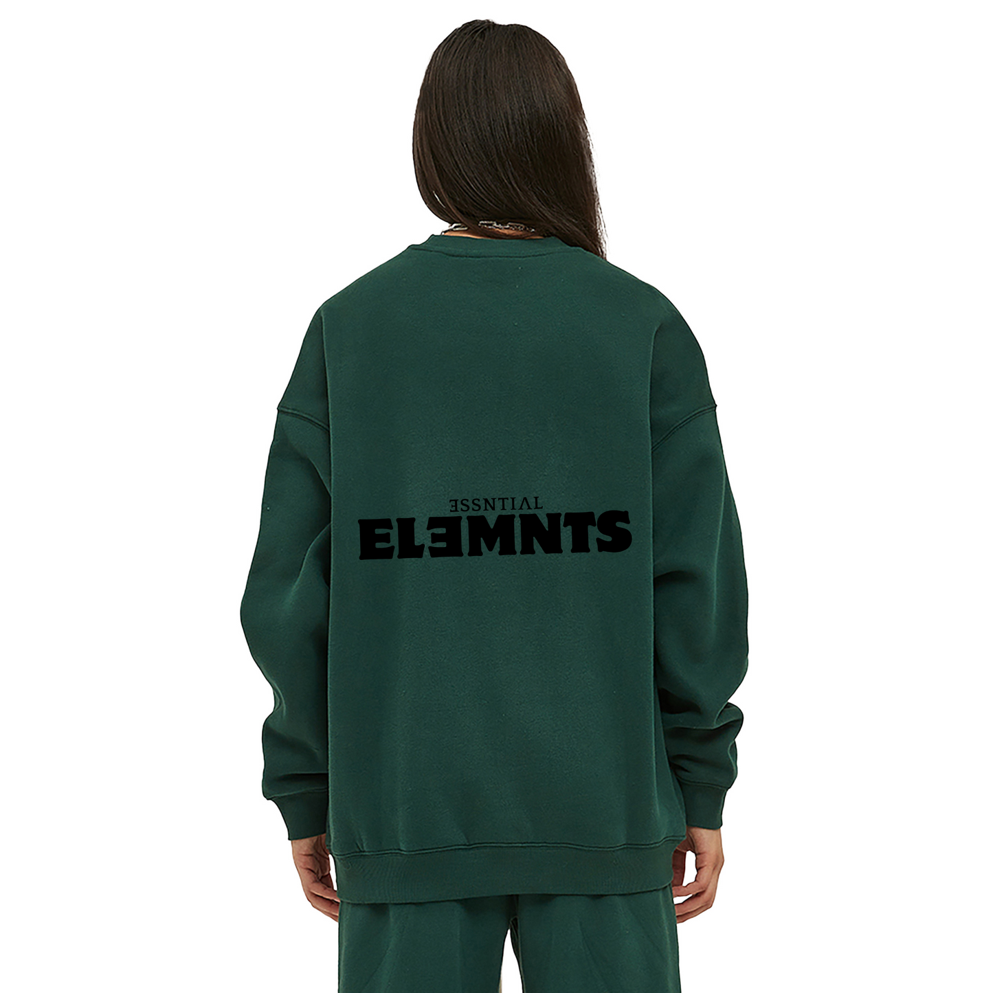 ESSNTIAL ELEMNTS Unisex 350G Solid Color Fleeced Sweatshirt - Essntial Elemnts