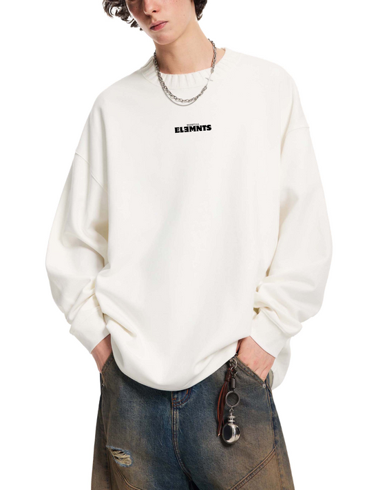 ESSNTIAL ELEMNTS Unisex 290G Knitted Round Neck Oversize Sweatshirt