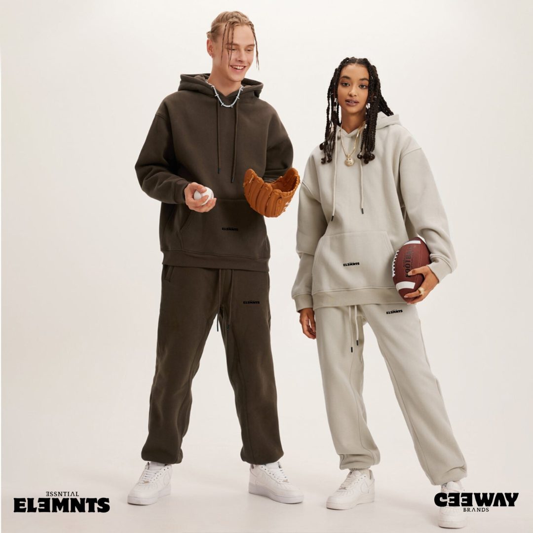 ESSNTIAL ELEMNTS Unisex 345G Fleece Loose Joggers - Essntial Elemnts