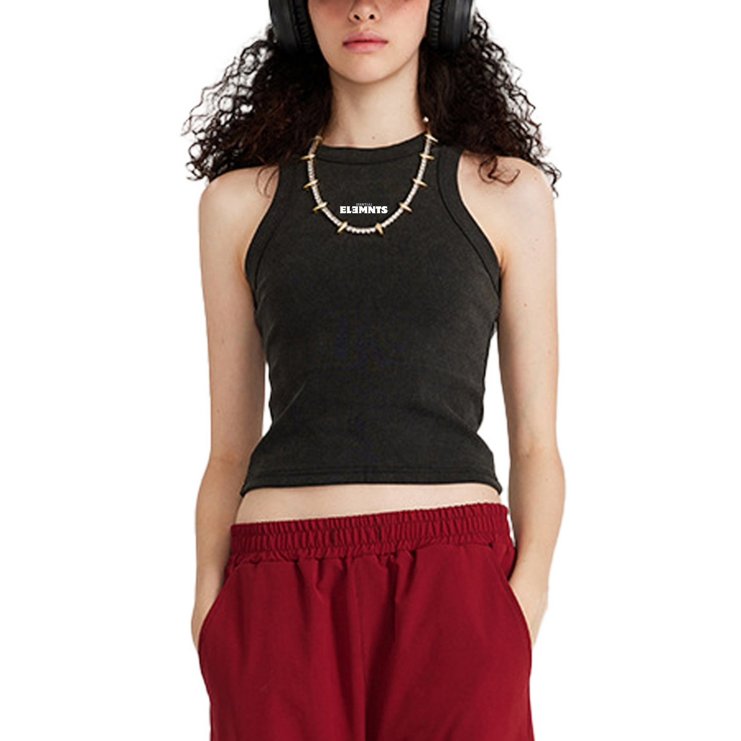 ESSNTIAL ELEMNTS Women's 235G Bodycon Snow Washed Tank Top