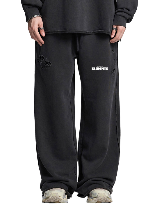 ESSNTIAL ELEMNTS Unisex 420G Snow Washed Raw Edge Sweatpants