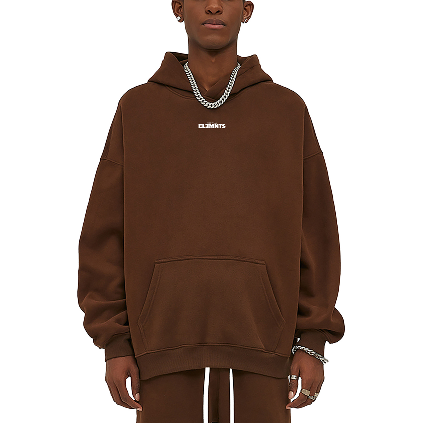 ESSNTIAL ELEMNTS Unisex 350G OS Solid Color Fleeced Hoodie - Essntial Elemnts