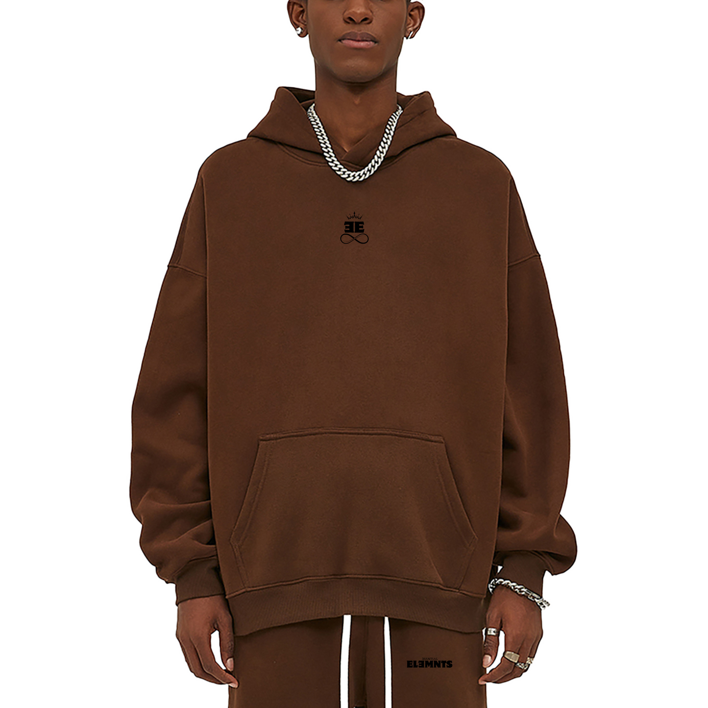 ESSNTIAL ELEMNTS Unisex 350G OS Solid Color Fleeced Hoodie - Essntial Elemnts