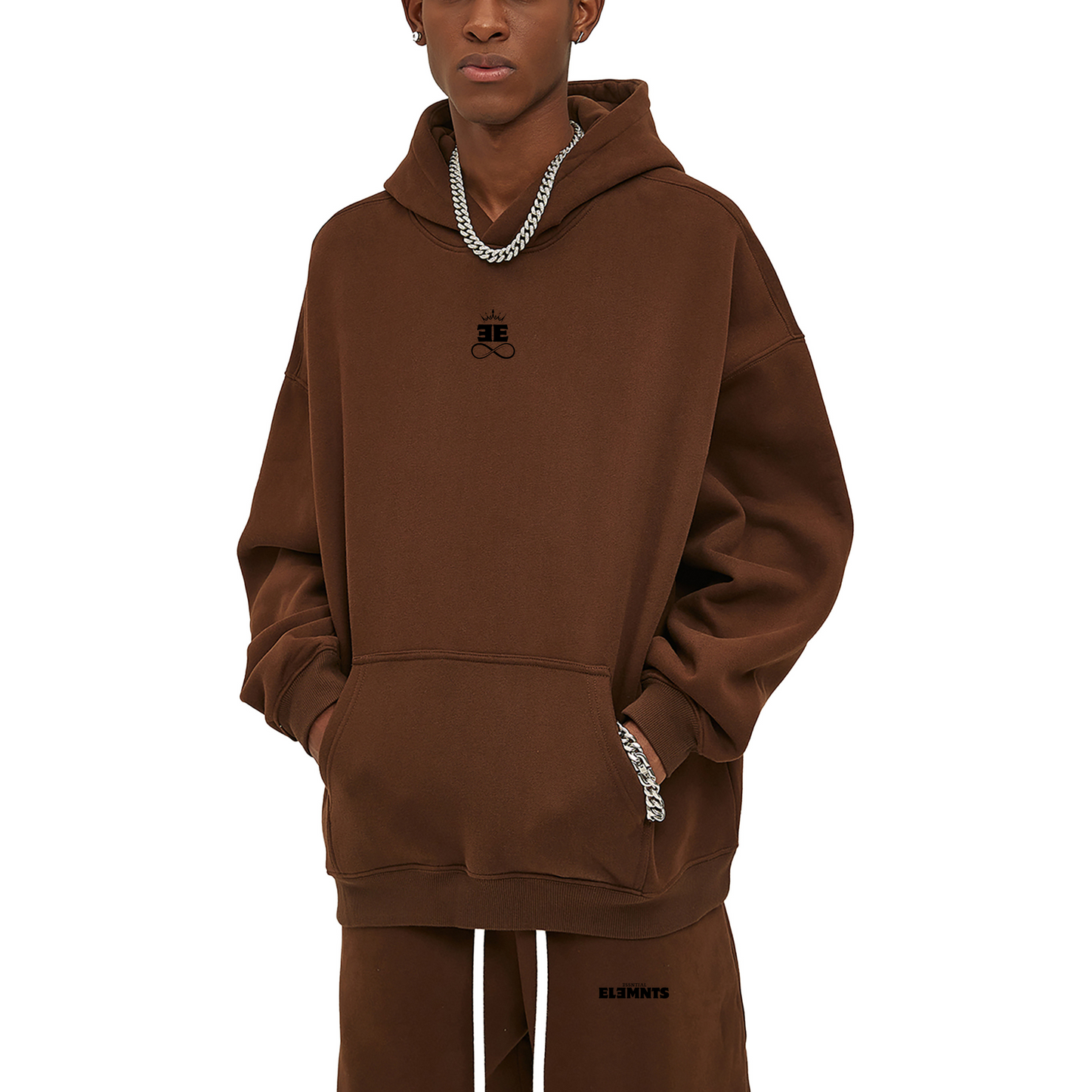 ESSNTIAL ELEMNTS Unisex 350G OS Solid Color Fleeced Hoodie - Essntial Elemnts