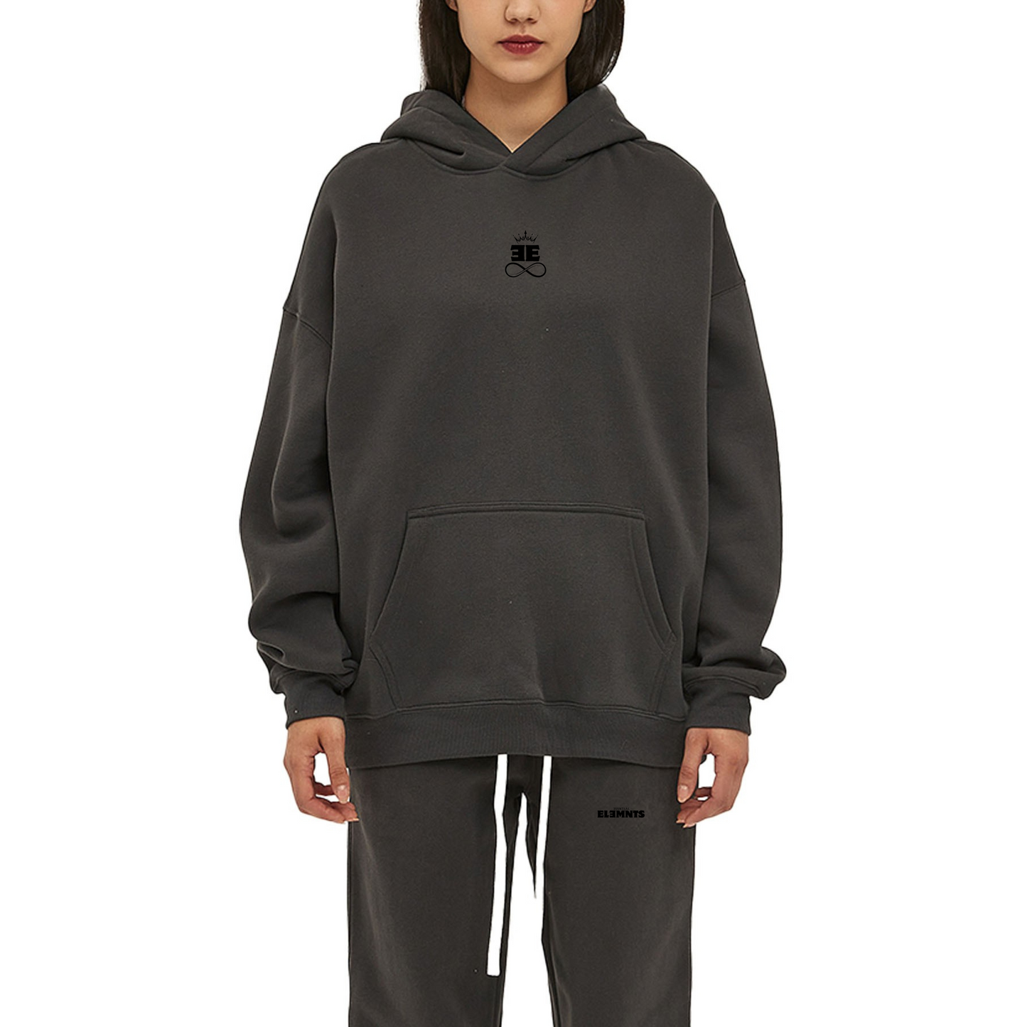 ESSNTIAL ELEMNTS Unisex 350G OS Solid Color Fleeced Hoodie - Essntial Elemnts