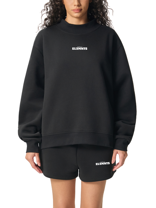 ESSNTIAL ELEMNTS Women's 350G Fleece Mid-Neck Crew Sweatshirt