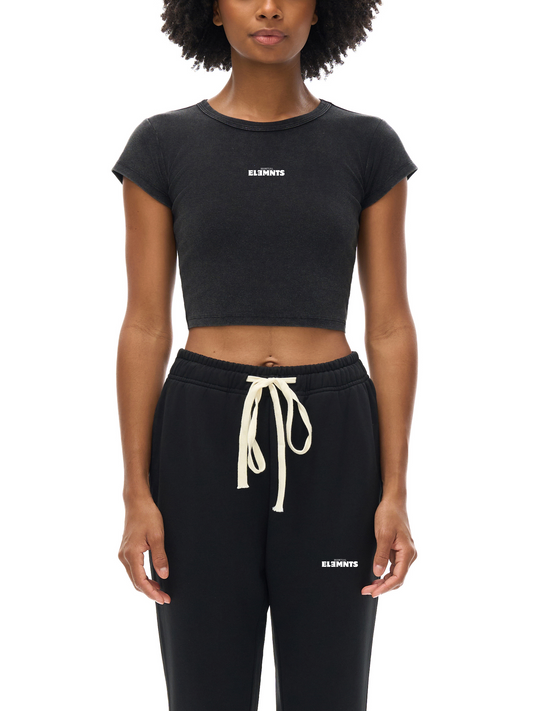 ESSNTIAL ELEMNTS Women's 235G Snow Washed Crop Top Tee