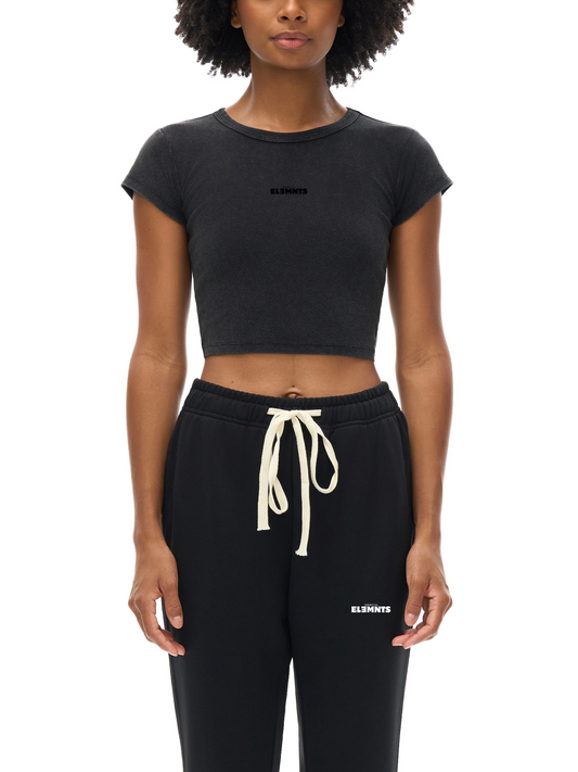 ESSNTIAL ELEMNTS Women's 235G Snow Washed Crop Top Tee