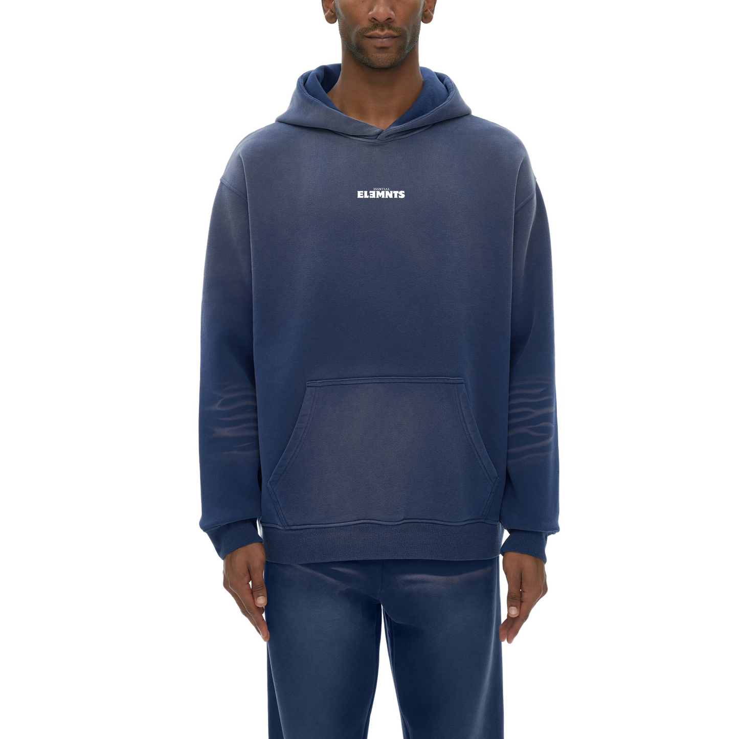 ESSNTIAL ELEMNTS Unisex 375G Faded Wash Fleece Hoodie - Essntial Elemnts