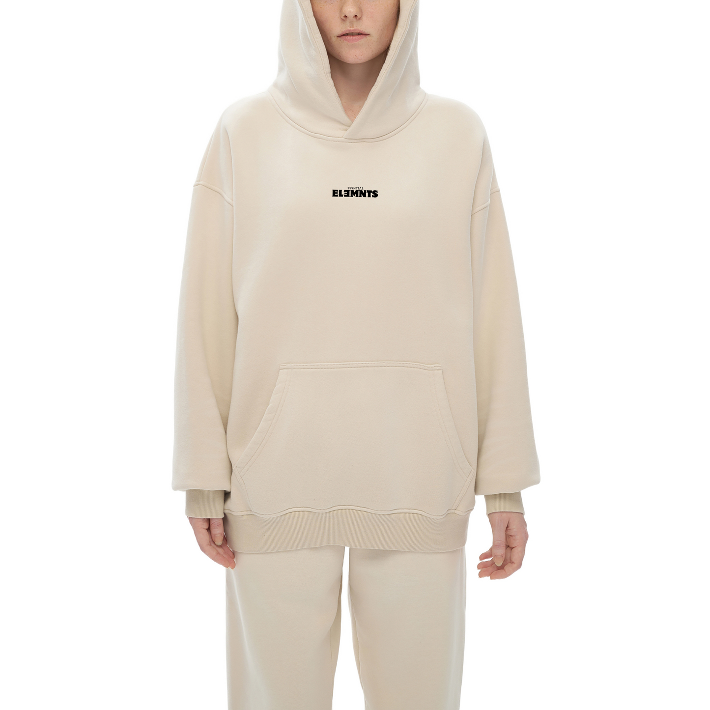 ESSNTIAL ELEMNTS Unisex 375G Faded Wash Fleece Hoodie - Essntial Elemnts