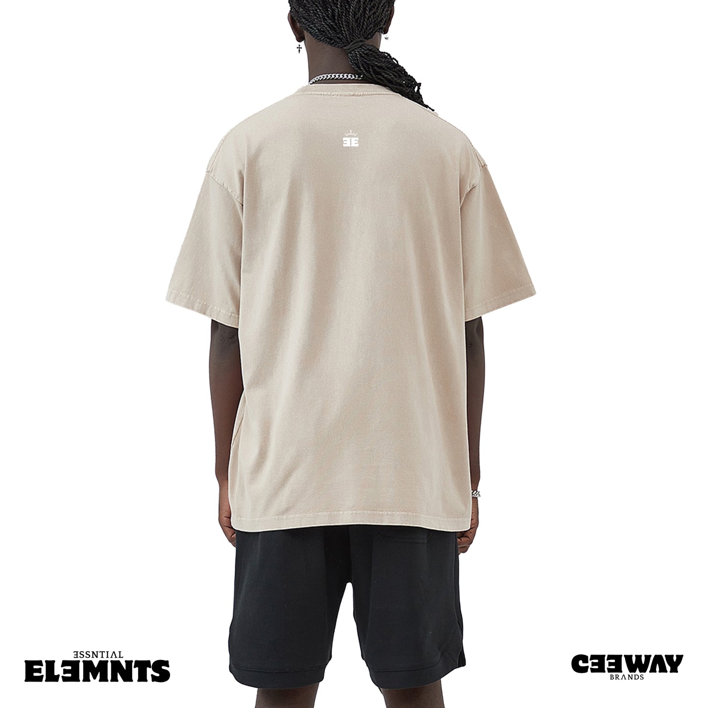 ESSNTIAL ELEMNTS Acid Wash Unisex Oversize Tee - Essntial Elemnts