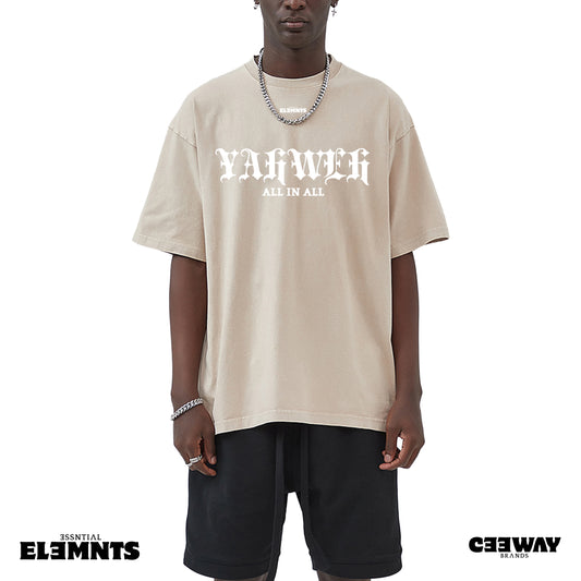 ESSNTIAL ELEMNTS Acid Wash Unisex Oversize Tee - Essntial Elemnts
