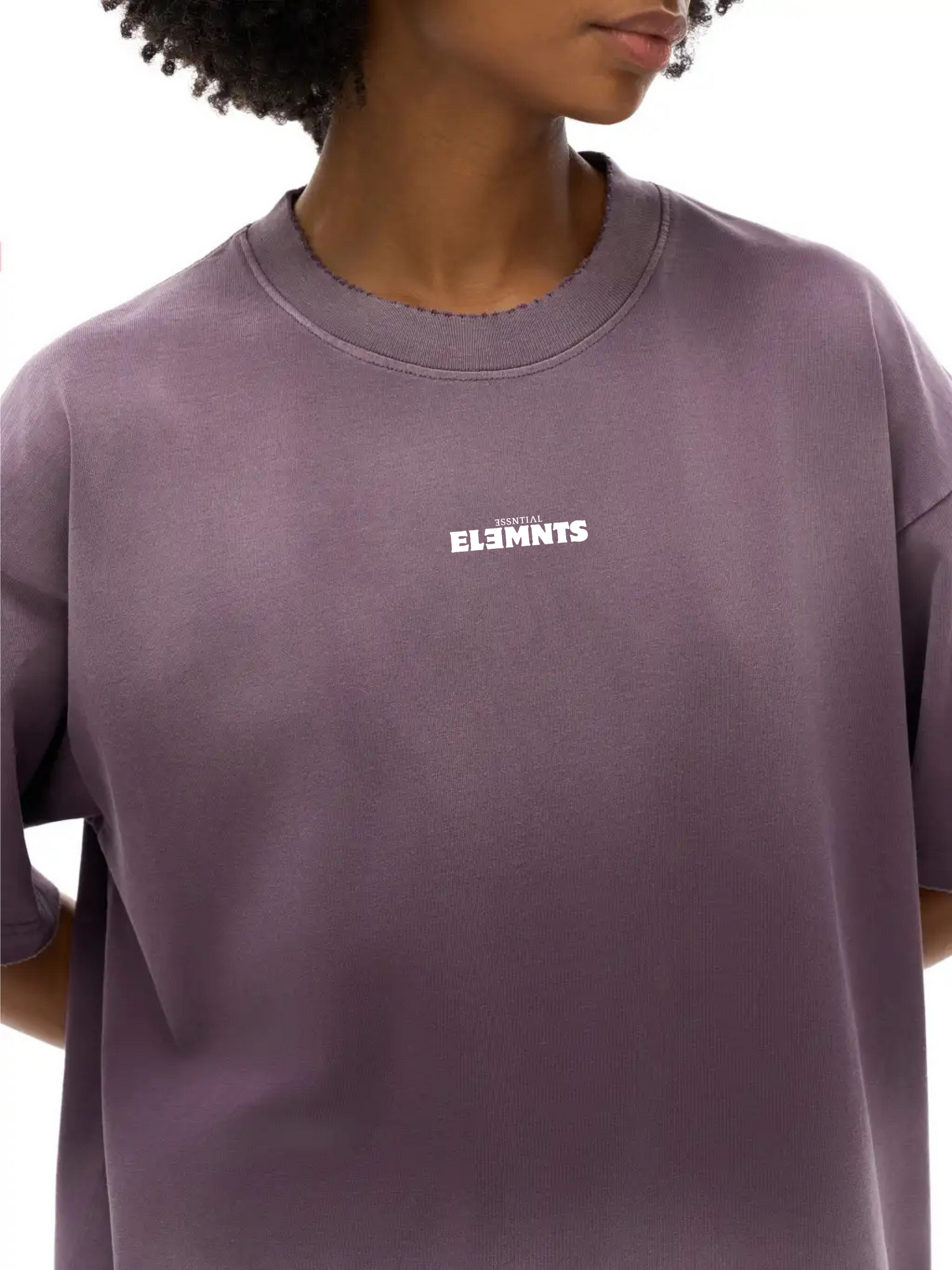 ESSNTIAL ELEMNTS Unisex 260G Sun Fade Hand-Frayed Cotton Tee