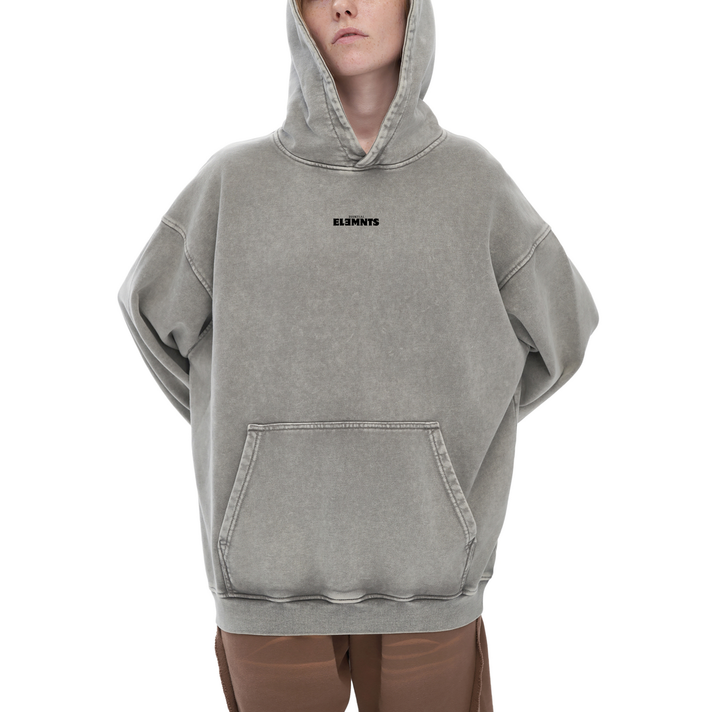 ESSNTIAL ELEMNTS Unisex 420G OS Acid Wash Hoodie - Essntial Elemnts