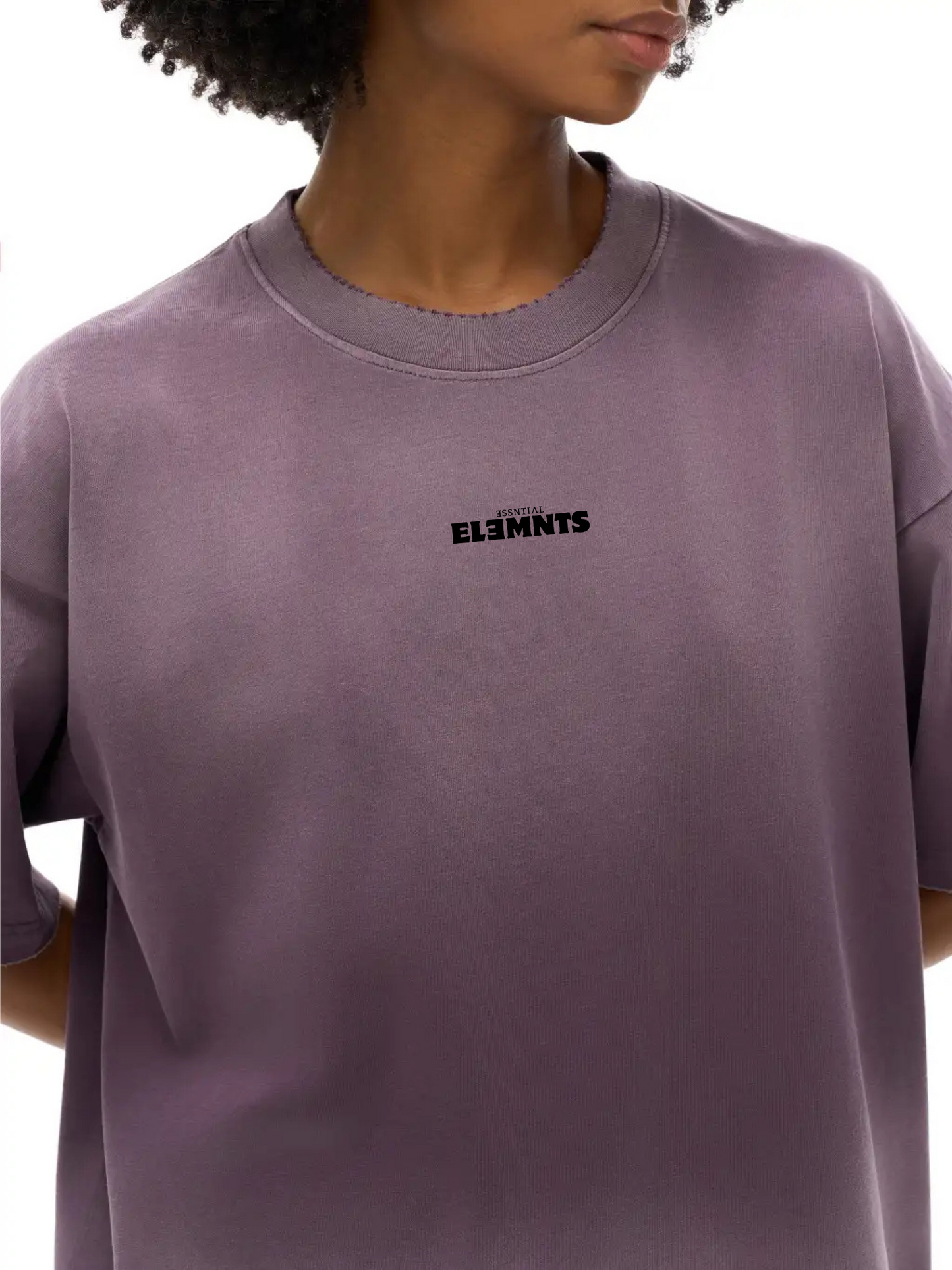 ESSNTIAL ELEMNTS Unisex 260G Sun Fade Hand-Frayed Cotton Tee