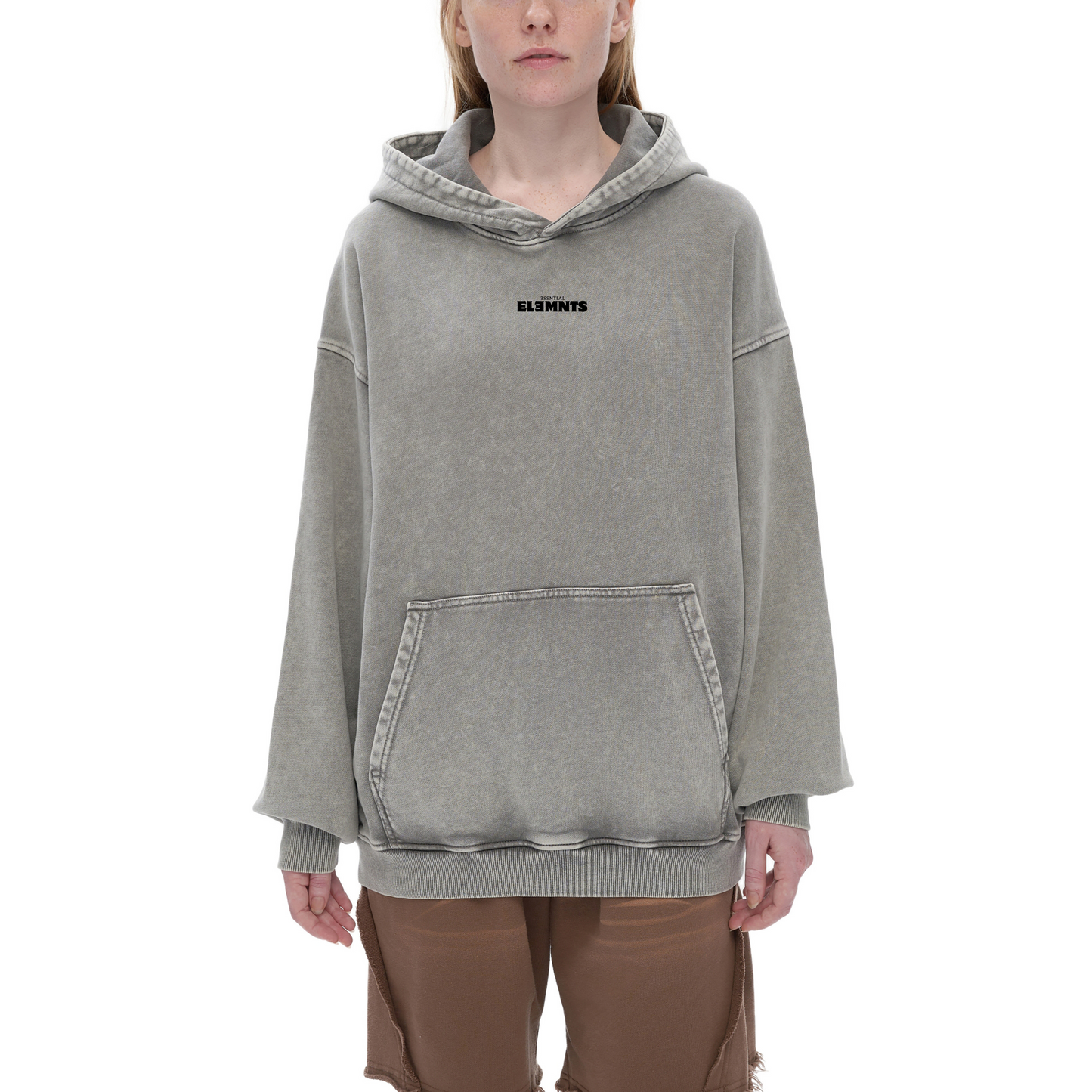 ESSNTIAL ELEMNTS Unisex 420G OS Acid Wash Hoodie - Essntial Elemnts