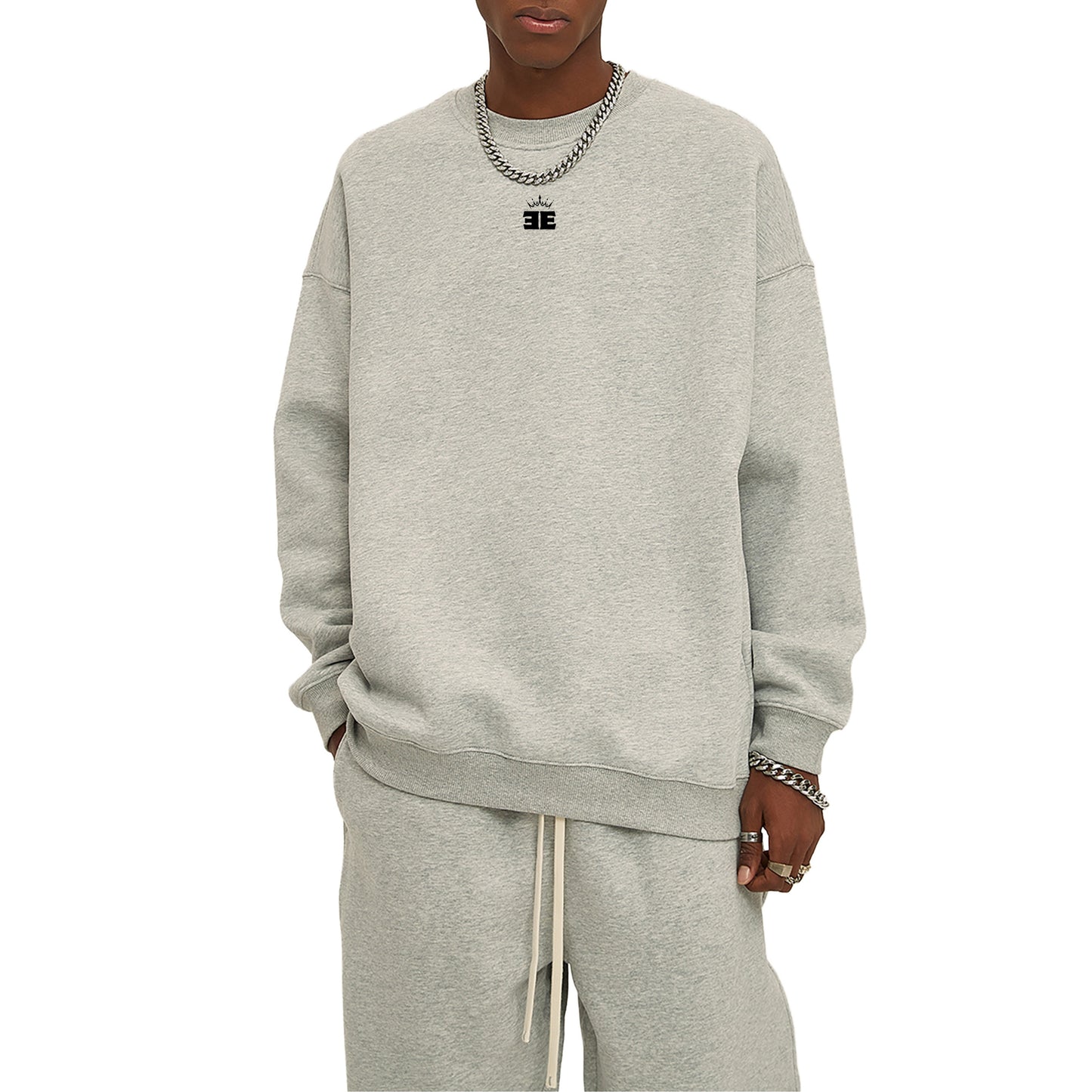 ESSNTIAL ELEMNTS Unisex 350G Solid Color Fleeced Sweatshirt - Essntial Elemnts