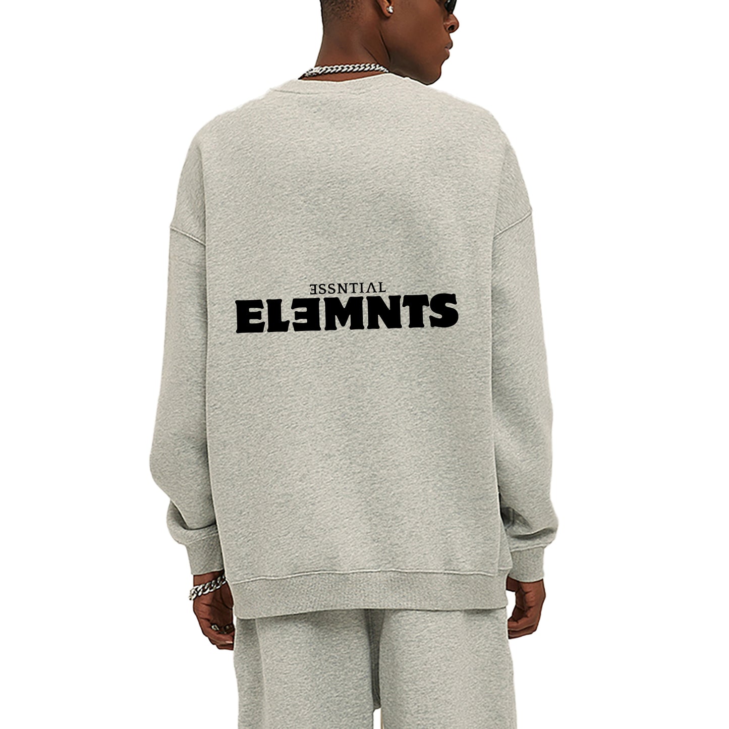 ESSNTIAL ELEMNTS Unisex 350G Solid Color Fleeced Sweatshirt - Essntial Elemnts