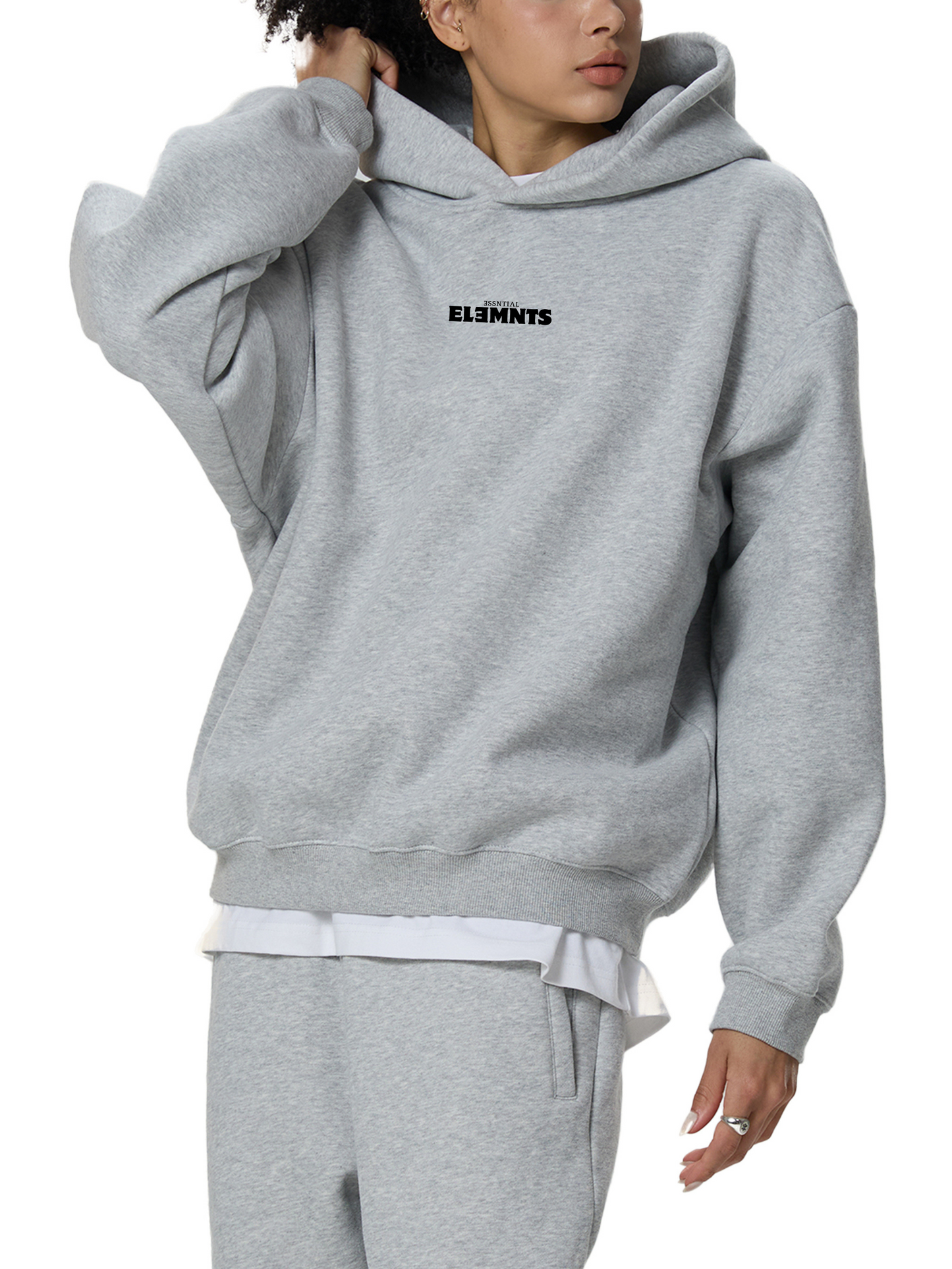 ESSNTIAL ELEMNTS Unisex 350G Fleeced Boxy Hoodie