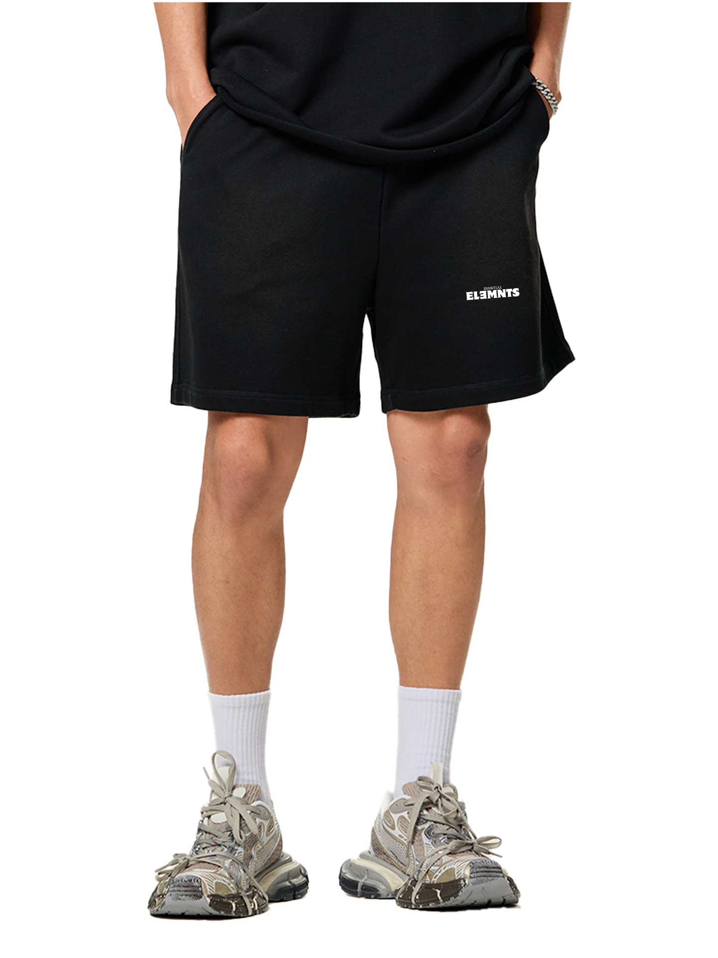 ESSNTIAL ELEMNTS Unisex 350G Sun Fade Raw Edge Shorts