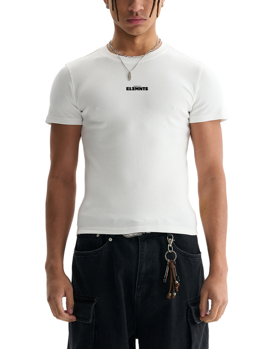 ESSNTIAL ELEMNTS Men's 220G Bodycon Ribbed Crop Top