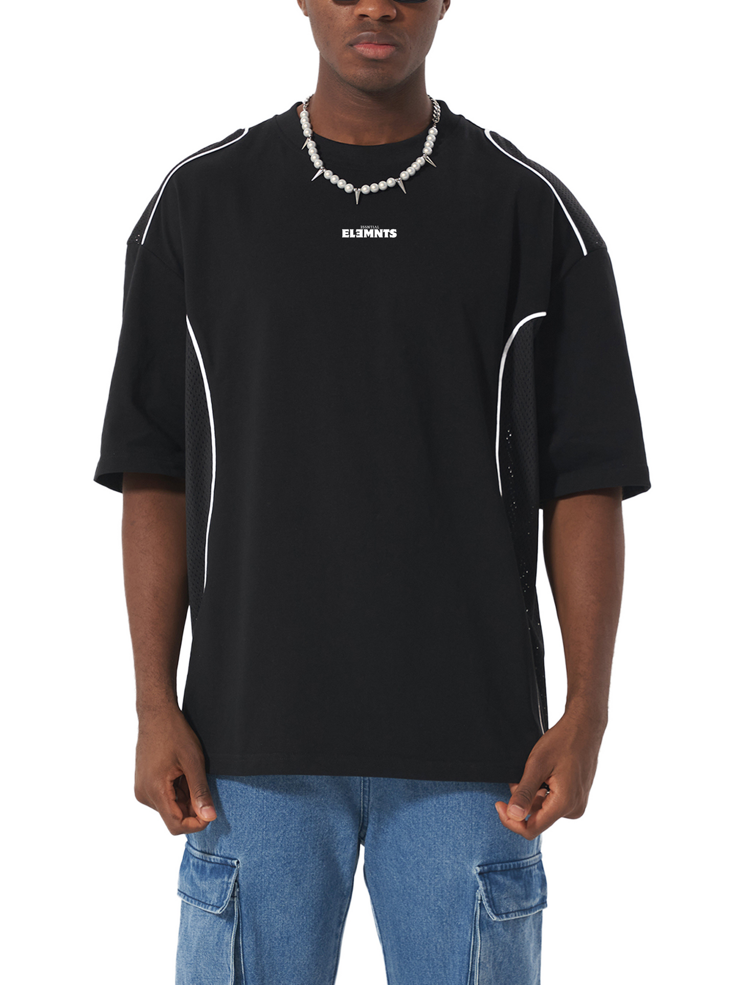 ESSNTIAL ELEMNTS Unisex 240G Piped Panel Tee