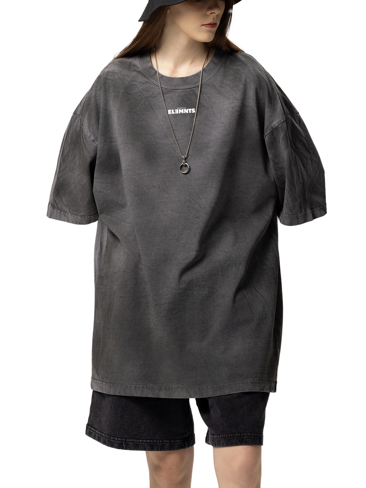 ESSNTIAL ELEMNTS Unisex 270G Dirty Washed Tee