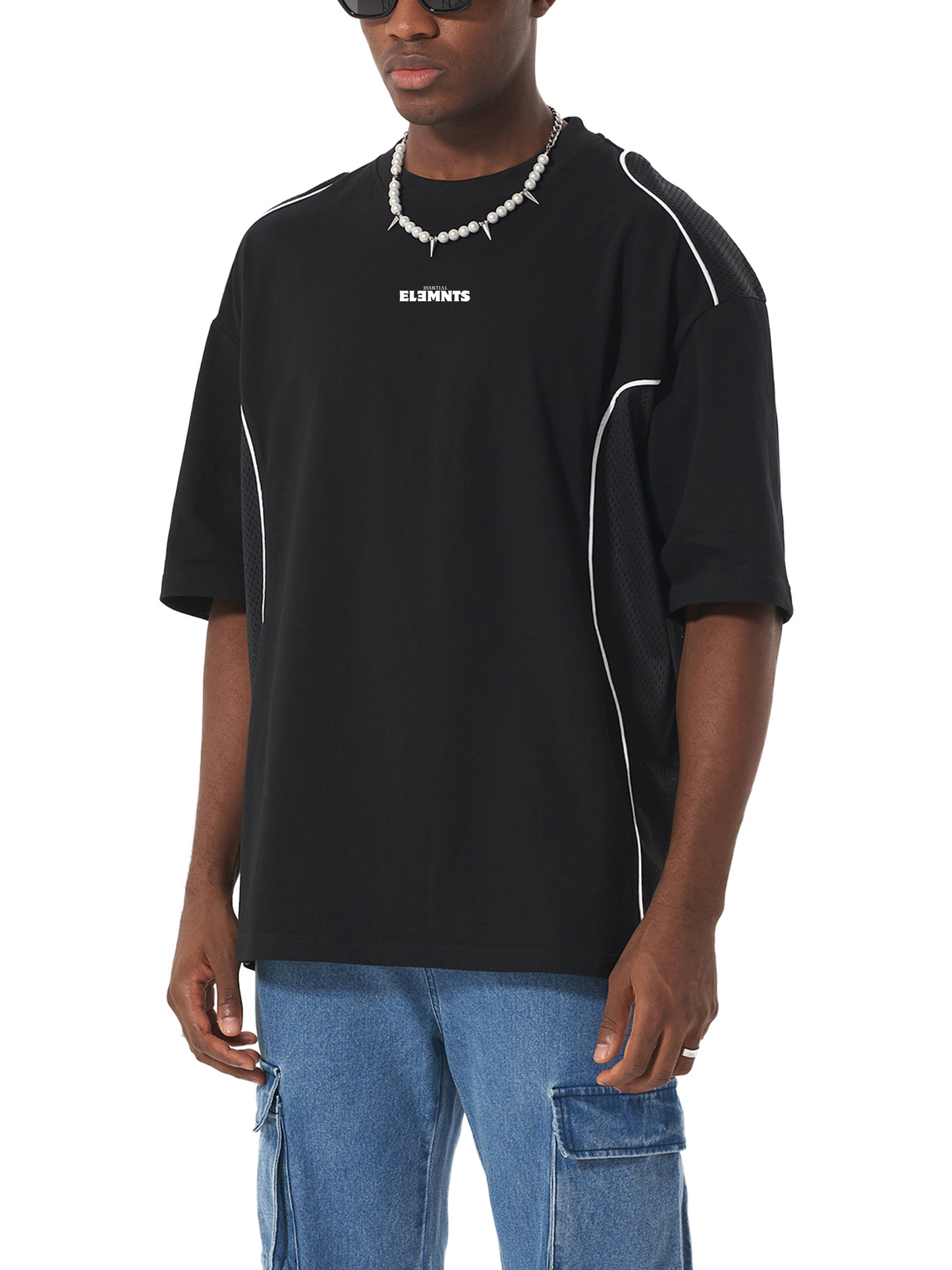ESSNTIAL ELEMNTS Unisex 240G Piped Panel Tee