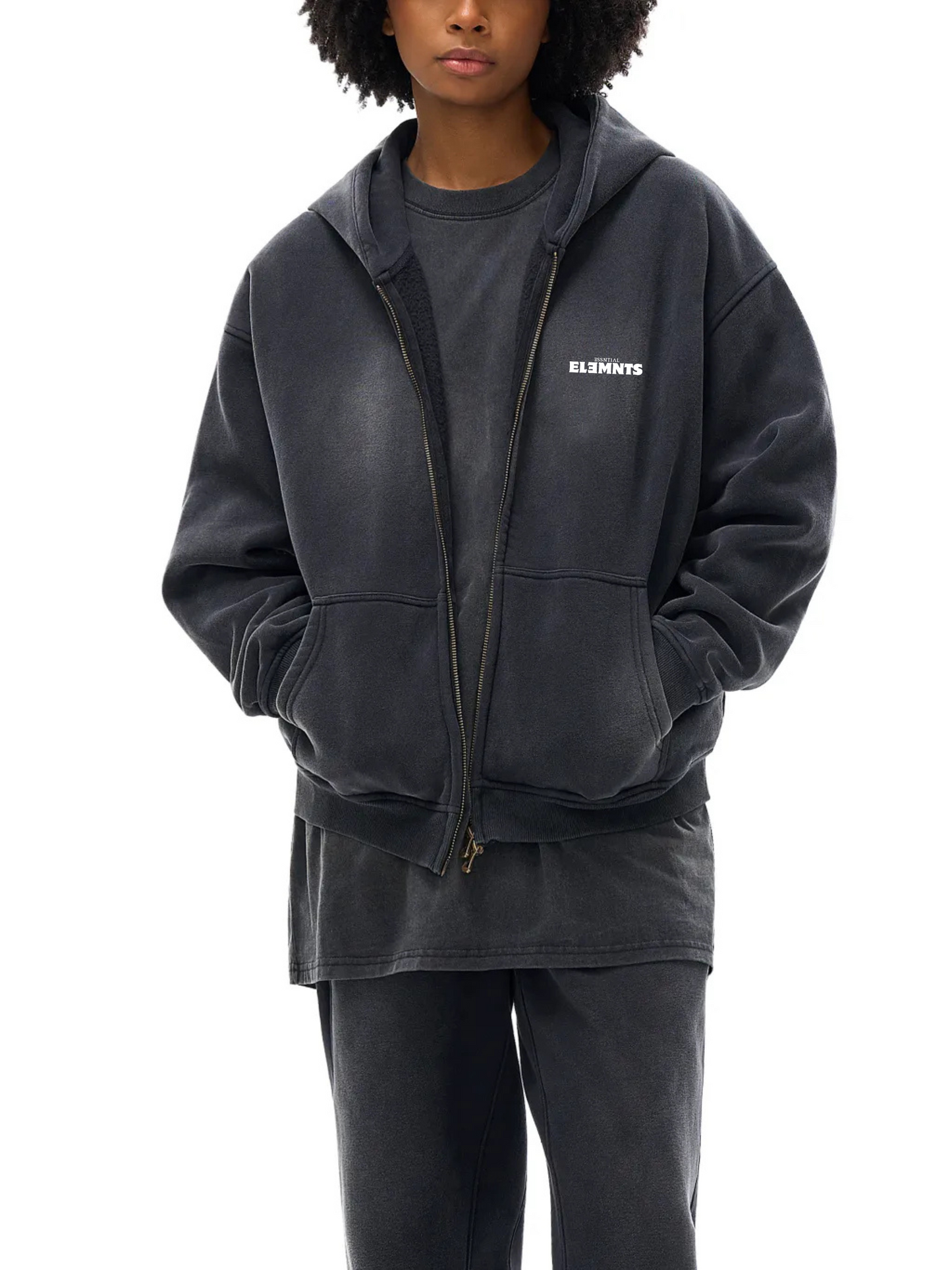 ESSNTIAL ELEMNTS Unisex 355G Faded Boxy Hoodie