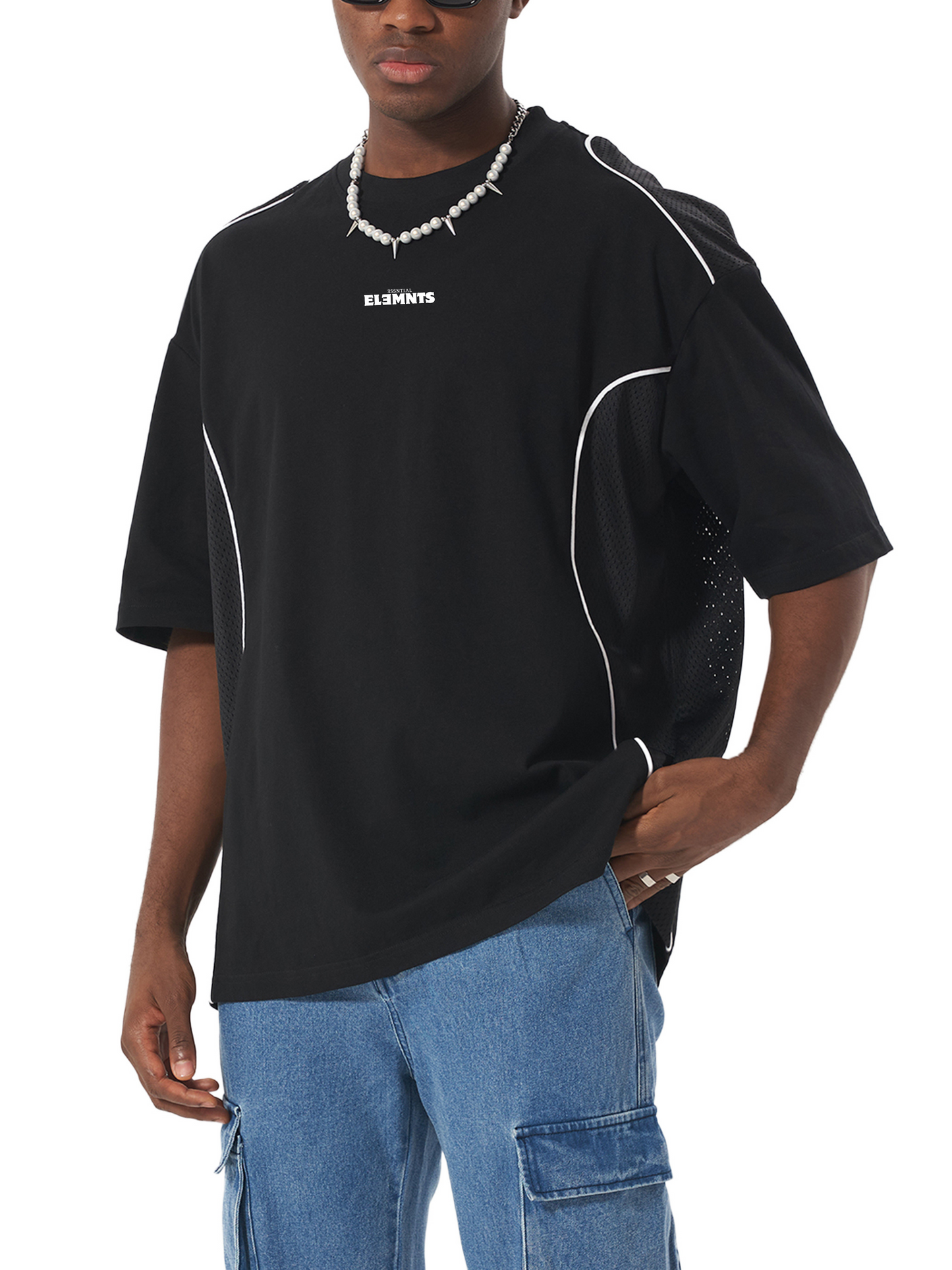 ESSNTIAL ELEMNTS Unisex 240G Piped Panel Tee