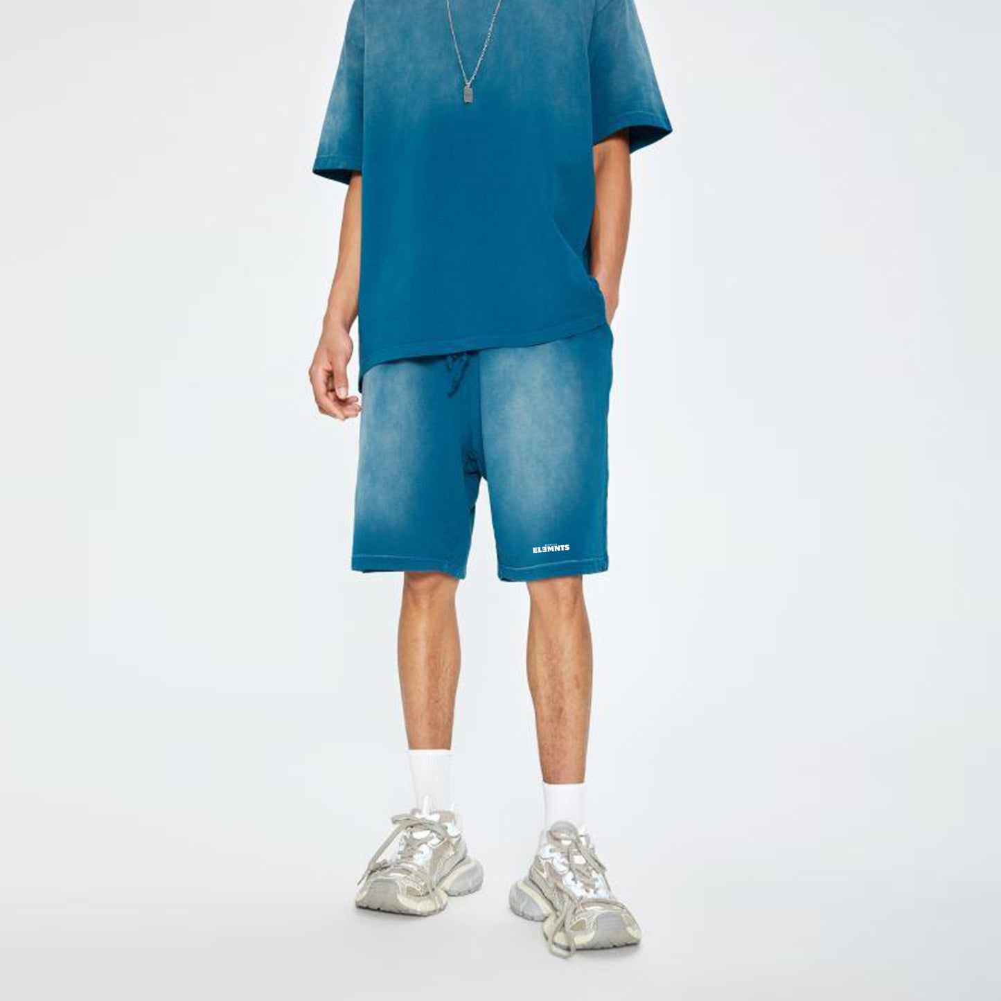 ESSNTIAL ELEMNTS Unisex 360G Faded Wash Street Shorts - Essntial Elemnts