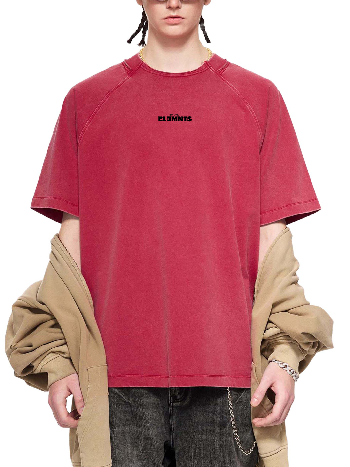 ESSNTIAL ELEMNTS 260G Vintage Washed Raglan Cotton Tee