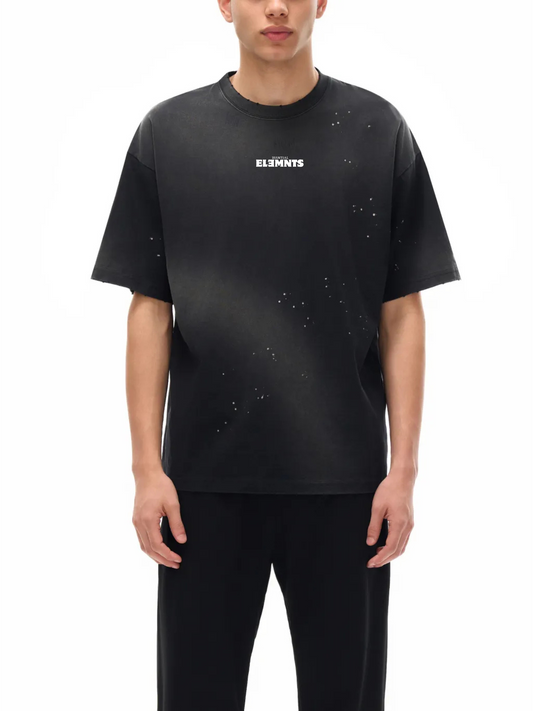 ESSNTIAL ELEMNTS Unisex 250G Paint Splatter Faded Tee - Essntial Elemnts