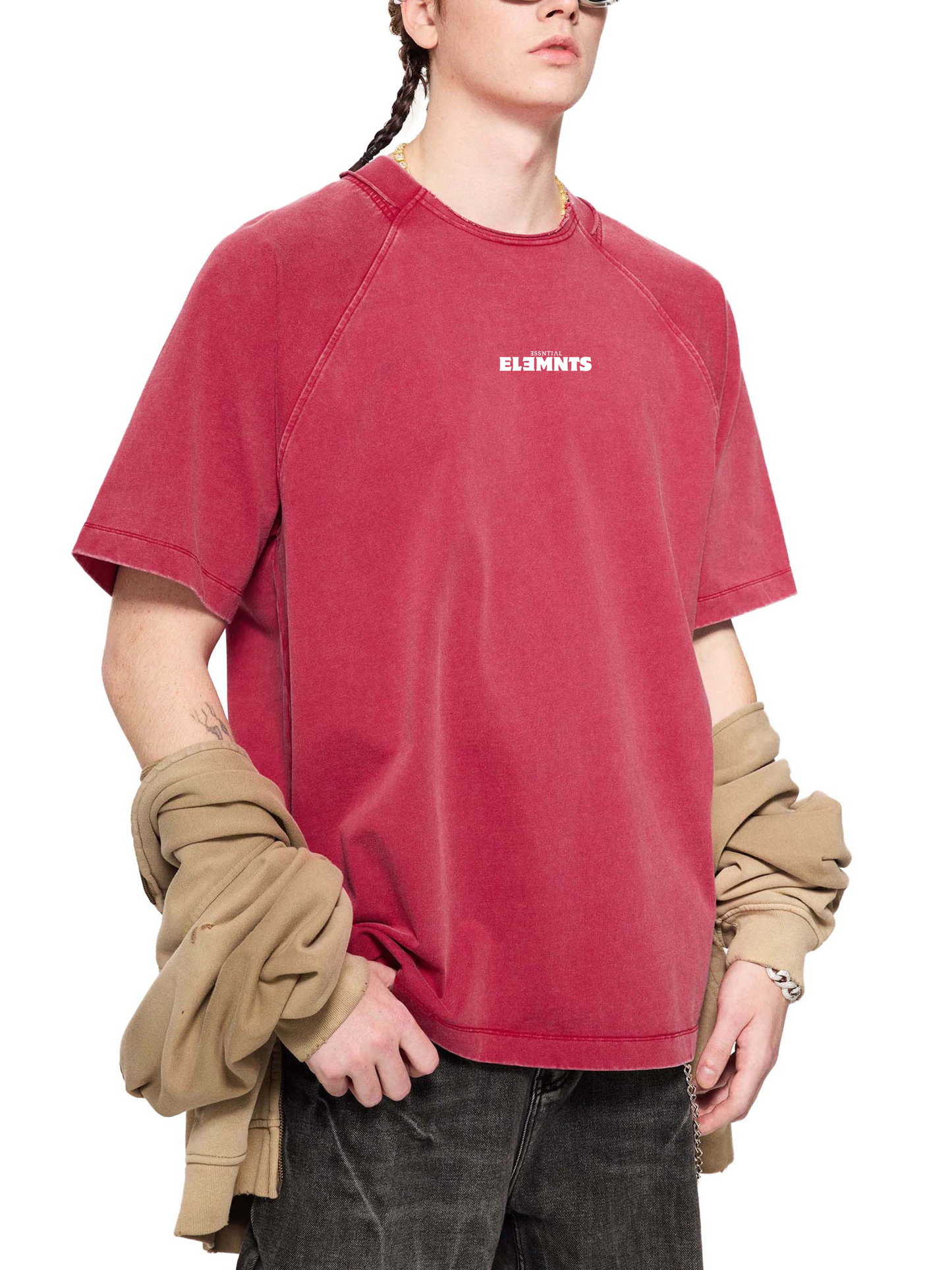 ESSNTIAL ELEMNTS 260G Vintage Washed Raglan Cotton Tee