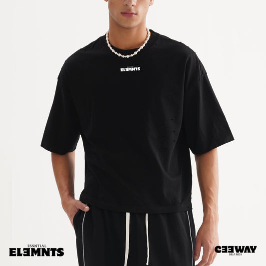 ESSNTIAL ELEMNTS Unisex Oversize DS Frayed Tee - Essntial Elemnts