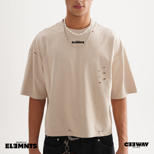 ESSNTIAL ELEMNTS Unisex Oversize DS Frayed Tee - Essntial Elemnts