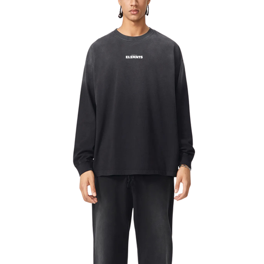 ESSNTIAL ELEMNTS Unisex 270G Gradient Vintage Washed Long Sleeve Tee - Essntial Elemnts