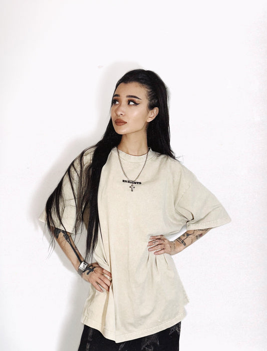 EE x LETTA Unisex 250G Acid Wash Oversized Tee - Essntial Elemnts