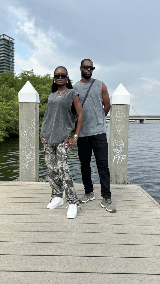 ESSNTIAL ELEMNTS Unisex Snow Washed Frayed Hem Tank - Essntial Elemnts