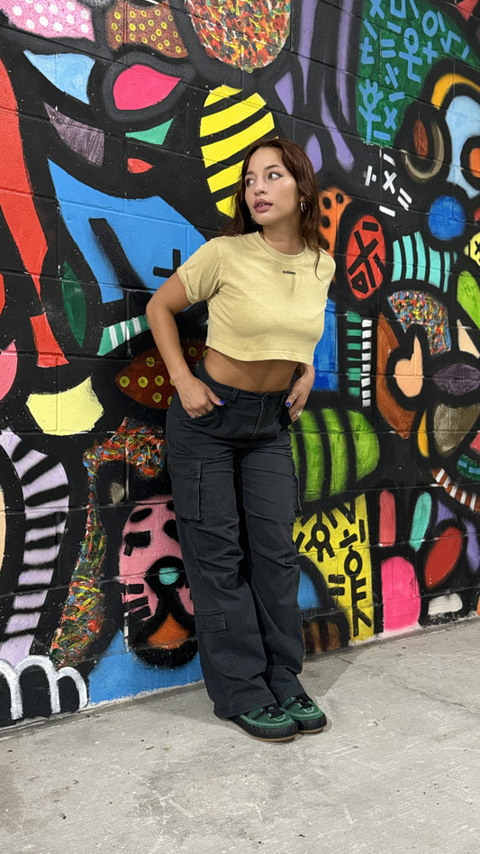 ESSNTIAL ELEMNTS Women's Snow Washed Crop Top Tee - Essntial Elemnts